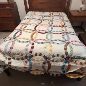 Double wedding ring quilt hand stitched approx