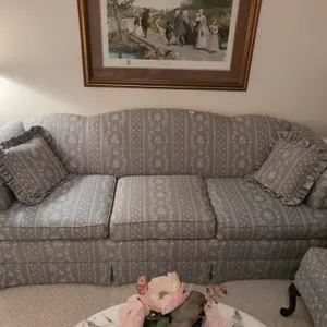 Couch matches the wingback chairs lots$2f, 3f