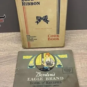 2 Old Cook Books. Blue Ribbon & Borden's.