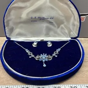 Sterling Silver Necklace & Screwback Earrings By