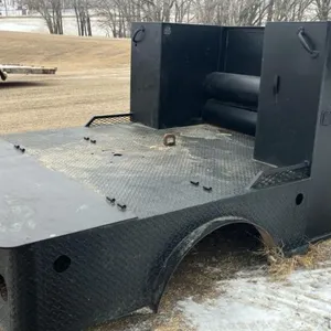 K122. 8'x80" Truck flat deck with hide away hitch