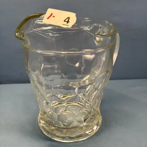 GLASS PITCHER WITH HONEYCOMB PRINT