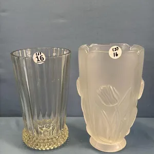 (2) GLASS VASES
