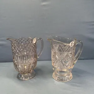 (2) GLASS PITCHERS
