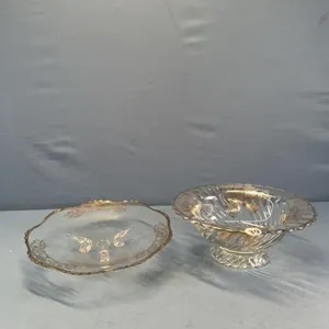 FOOTED SERVING PLATE & OVAL SERVING BOWL