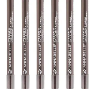 6 New Annabelle Eyebrow Pencils : 010 Taupe, Brow Liner, Ultra-Precise, Matte Finish, Natural-Looking Result, Long-Lasting, Hypoallergenic, Vegan, Cru