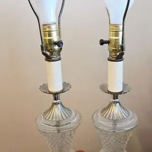 Pair of Lamps on Marble Base