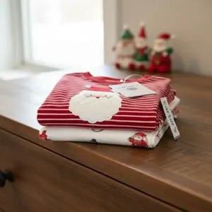 Carter’s 4T Two-Piece Holiday Pajama Set With Santa And Tree Designs