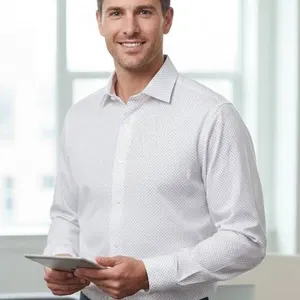 Tommy Hilfiger Men’s Dress Shirt, 15 1/2 32/33 M, 100% Cotton, Regular Fit