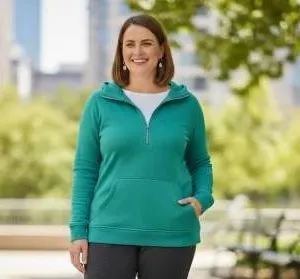 Danskin Women’s Pullover Sweatshirt L/G – Quarter-Zip