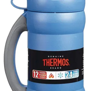 Genuine Thermos Brand Hot and Cold Insulated Bottle, Blue