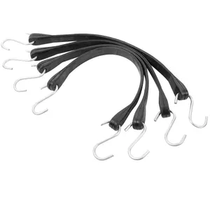 Lot of 3 Rubber Tie-Down Straps with S-Hooks