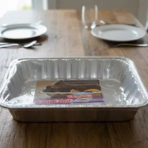 Lot of 30 Aluminum Roasting Pans, Handi-Foil, Cook-n-Carry, 11.75 x 9.375 x 2.56 in