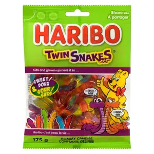Haribo Twin Snakes 12 x 175g Mixed Fruit Gummies