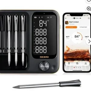 Inkbird IBS-BBQ-8T Wireless BBQ Thermometer With 4 Probes and USB Cable