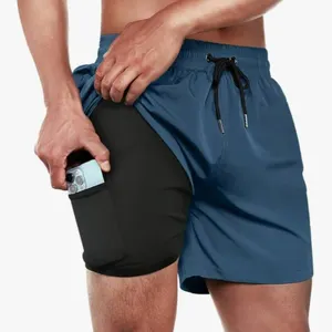 BRISIRA Men’s Swim Trunks With Compression Liner and Zipper Pocket – Size XL