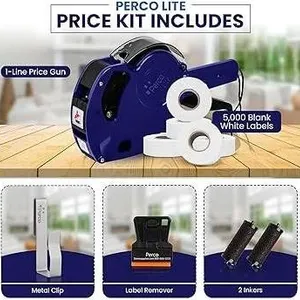 Perco Lite Price Gun Kit With 5000 Labels And Ink Roll