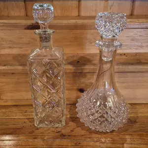 (2) Decorative Glass Bottles