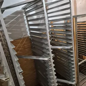 (2) 20 Tier Aluminum Sheet Pan Racks on Casters with Welded Frames, (1) Sheet Pan Rack with Welde...