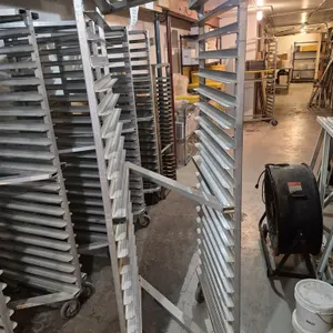 (3) 20 Tier Aluminum Sheet Pan Racks on Casters with Welded Frames