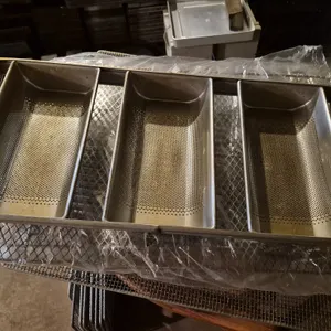 (7) 3 Loaf Perforated Bread Pans - Makes 11-1/2" x 6" Loaves - 26" x 12" x 3.5"