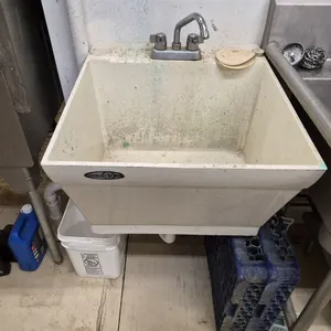 Utilitup Polycarbonate Wall Mount Sink with Faucet and Drain - 23" x 23.5" x16"
