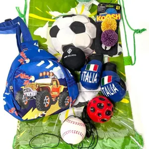 New Bags & Balls! 2× Kids' Drawstring Backpacks, Mini Monster Truck Sling Bag, Mini KOOSH Balls, Solid Super Dense Rubber Ball, Squishy Stress Bal