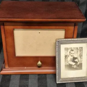 Wooden Photo Album Box & Picture Frame 5.15 x 4.15"