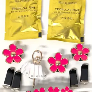 New Car Clip Air Fresheners & Vent Clip Decorations: 2× Tropical Fine Air Freshener Disks, 3× Daisy + Ballerina Air Freshener Disk Holders + 4 Bac