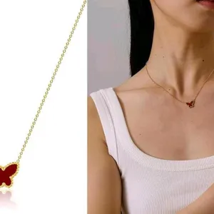 New Fiyjoey 14K Gold Plated Butterfly Lariat Necklace for Women Dainty Butterfly Mother of Pearl Y Necklace Minimalist Pendant Necklaces Jewelry Birth