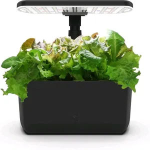 New AEROGARDEN Harvest Lite in Black, Soil-Free Indoor Hydroponic Garden with LED Grow Light for Year-Round Gardening of up to 6 Herbs and Vegetables,