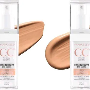 2 New MARCELLE CC Cream SPF 35, Medium to Dark, Complete Correction, Tinted Moisturizer, Non-Comedogenic, Perfume-Free, Paraben-Free, Oil-Free, Hypoal