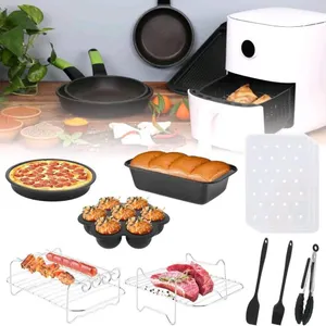 New Dual Basket Air Fryer Accessories 9Pcs, Fit for Ninja Dual Air Fryer DZ201, DZ401, DZ550 & Most 8QT - 10QT and Larger Dual Zone Air Fryer, Inc
