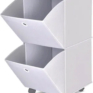 New YOHOM Rolling Fabric Dresser 3 Drawers Portable Closets Stackable Wardrobe Storage Folding Clothes Drawer Organizers, Small Space Decor (Thick + S