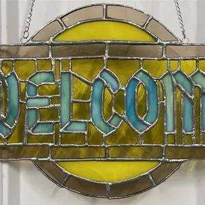 Stained Glass Welcome Sign by Mystical Glass Art