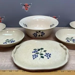6 Piece Pottery Pasta Dish Set. Donated by Laura