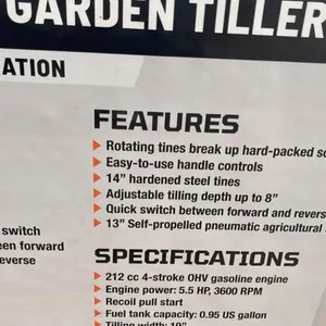 TMG-GT19, 19" Self-Propelled Garden Tiller, H38