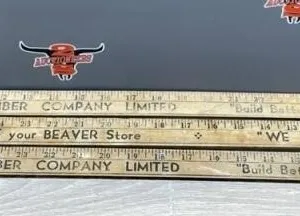 3 Beaver Lumber Yard Sticks.