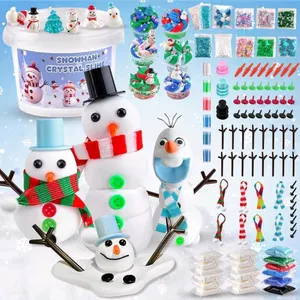New Snowman Slime Kit with 500ML Clear Slime, Modeling Clay & Slime Charms, Christmas Crafts for Kids, Christmas Stocking Stuffers for Kids & 