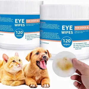 New 2-Pack Dog and Cat Eye Wipes - 240ct Dog Tear Stain Remover Eye Wipes - with Chamomile & Witch Hazel - 3.15" Presoaked & Textured Pet Wipe