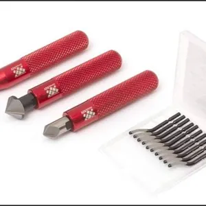 AFA Tooling Deburring Tool with 10 High-Speed Steel Rotary Burr Removal Blades and 2 Countersink Han