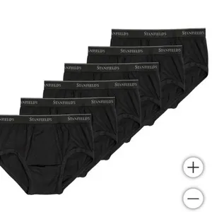 Stanfield’s XL Classic Briefs in Black, 100 Percent Combed Cotton, Set of 6