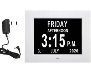 8-Inch Digital Calendar Clock with Large Display