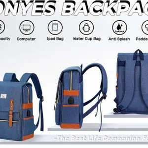 Ronyes College Backpack Blue (R-203-Lar) with Label Information