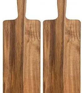 Goodcook Acacia Wood Serving Board, 6in x 15in x 0.6in, Set of 2