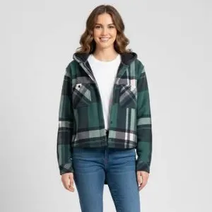 Realtree M/M Hooded Plaid Fleece-Lined Jacket
