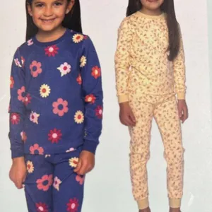 Pekkle Kids’ 4-Piece Pajama Set, Size XS/TP (4/5), Cotton Blend