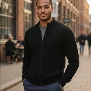 Robert Graham Men’s S/P Full-Zip Black Sweater