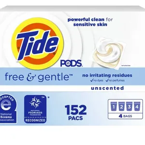 Tide Pods Free & Gentle Unscented Laundry Detergent – 152 Count