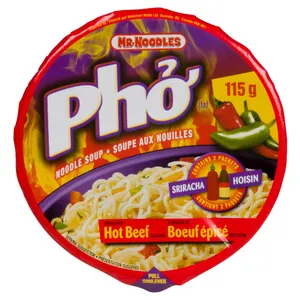 Mr. Noodles Pho Hot Beef Noodle Soup 115g, 12-Count Case